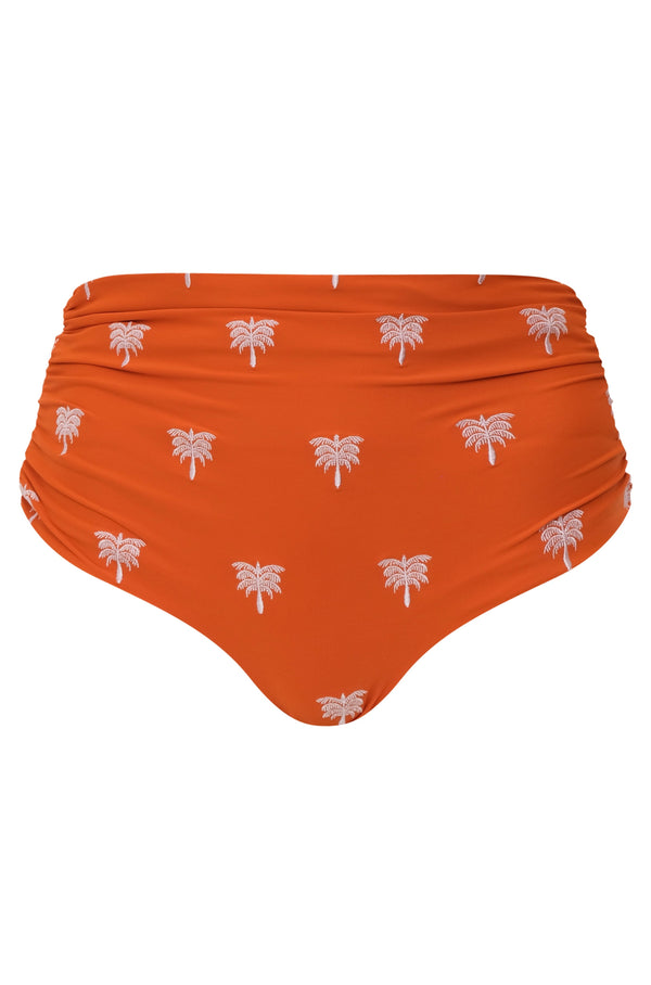Victoria Embroidered Bottom / Orange Lilac Polka Palms